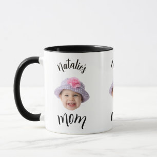 Süßes Kinderbaby-Gesicht Foto Kind Name Mama Tasse