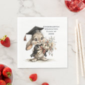 Süßes Kindergarten-Abschluss-Hasen-Design Serviette (Beispiel)