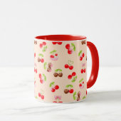 Süßes Kirsch-Dessert-Muster, süße ästhetische Gest Tasse (VorderseiteRechts)