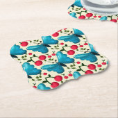 Süßes Kirsch-Schmetterlings-Muster, Glänzende Kawa Untersetzer (angewinkelt)