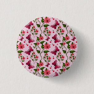 Süßes Kirsch-Schmetterlingsmuster, Glänzende Kawai Button