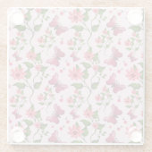 Süßes Kirsch-Schmetterlingsmuster, Glänzende Kawai Glasuntersetzer (Rückseite)