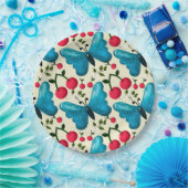 Süßes Kirsch-Schmetterlingsmuster, glänzende Kawai Pappteller (Party)