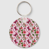 Süßes Kirsch-Schmetterlingsmuster, Glänzende Kawai Schlüsselanhänger (Vorderseite)
