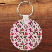 Süßes Kirsch-Schmetterlingsmuster, Glänzende Kawai Schlüsselanhänger (Vorderseite)