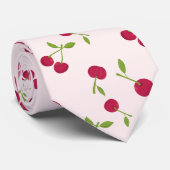 Süßes Kirschdruck-Muster Coquette Rosa Monogramm Krawatte (Gerollt)
