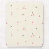 Süßes Kirschenmuster – Minimale Fruchtoptik Mousepad (Vorne)