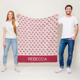 Süßes Kirschenmuster Personalisiert Fleecedecke