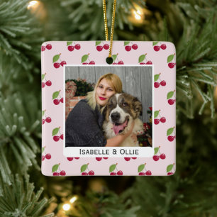 Süßes Kirschenmuster Personalisiertes Foto Keramikornament
