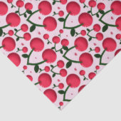 Süßes Kirschmuster Ästhetik | Rote Kirsche Nahtlos Seidenpapier (Ausschnitt)