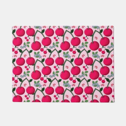 Süßes Kirschmuster, Glänzende Kawaii-Frucht Fußmatte (Vorderseite)