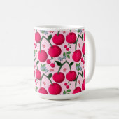 Süßes Kirschmuster, Glänzende Kawaii-Frucht Kaffeetasse (VorderseiteRechts)