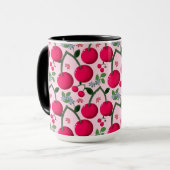 Süßes Kirschmuster, Glänzende Kawaii-Frucht Tasse (Vorderseite Links)