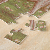 Süßes kitschiges Vintage-Valentin, Kinder mit Lamm Puzzle (Seite)