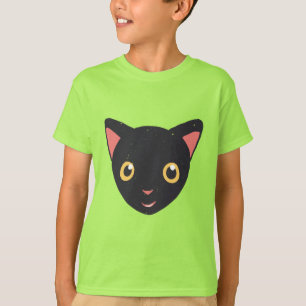 Süßes Kitzengesicht Schwarzes Kätzchen T-Shirt