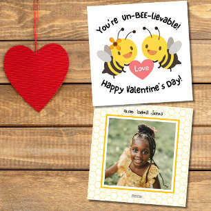Süßes Klassenzimmer-Bienen-Foto Valentinstag Feiertagskarte
