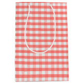 Süßes klassisches rotes Gingham-Muster Mittlere Geschenktüte (Vorderseite)