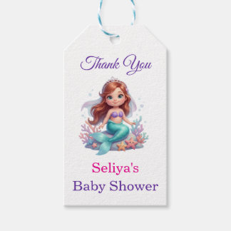 Süßes-Kleine-Meerjungfrau-Baby-Shower-Dankeschön-G Geschenkanhänger