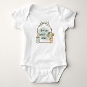 Süßes Kleines Baby-Body mit niedlichem Bären und Baby Strampler