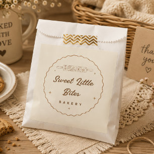 Süßes Kleines Bissen Bäckerei-Logo-Aufkleber Geschenktütchen