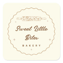 Süßes Kleines Bissen Bäckerei-Logo-Aufkleber