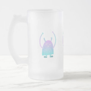 Süßes kleines blaues Monster Mattglas Bierglas