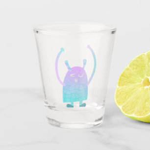 Süßes kleines blaues Monster Schnapsglas