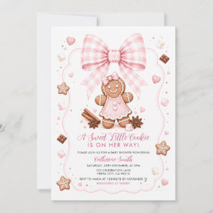 Süßes kleines Cookie Rosa Lebkuchen-Baby-Party Einladung