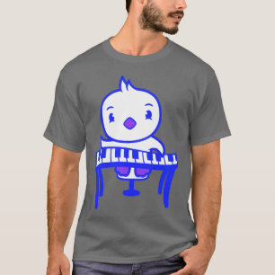 Süßes kleines Entenküken Vogel spielt Keyboard-Mus T-Shirt