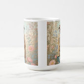 Süßes kleines Erdmännchen Pastell-Blumenmuster Kaffeetasse (Mittel)