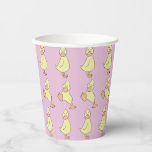 Süßes kleines gelbes Entlein Rosa Baby Shower Pappbecher