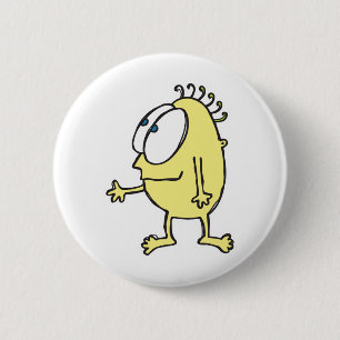 süßes kleines gelbes Monster Button
