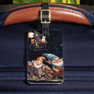 Süßes kleines Hexen- und glückliches Gnome-Gepäcka Gepäckanhänger