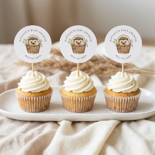 Süßes kleines Igel-Baby-Shower-Mitbringsel Runder Aufkleber