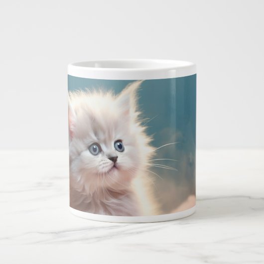 Süßes kleines Kätzchen. Extra große Kaffeetasse Jumbo-Tasse (Vorderseite)