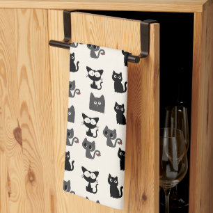 Süßes kleines Katzenmuster - Whimsical Kitten Geschirrtuch