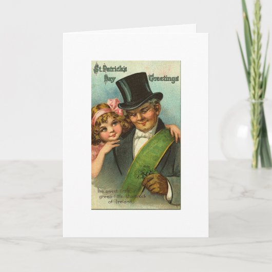 Süßes kleines Kleeblatt St Patrick Karte (Vorderseite)