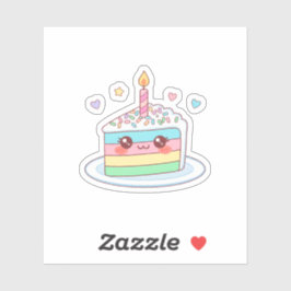 Süßes kleines Kuchenstück Aufkleber