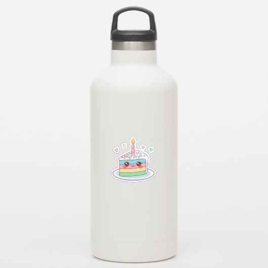 Süßes kleines Kuchenstück Aufkleber (Wassserflasche)