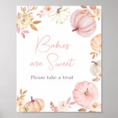 Süßes kleines Kürbis-Fall-Babys-Schild Poster (Vorne)