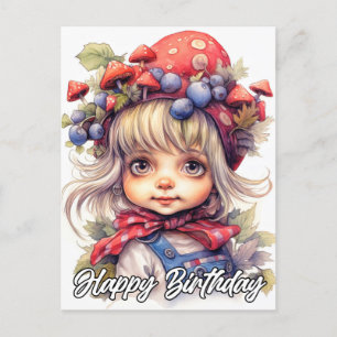 Süßes kleines Landmädchen vom Bauernhof Postkarte