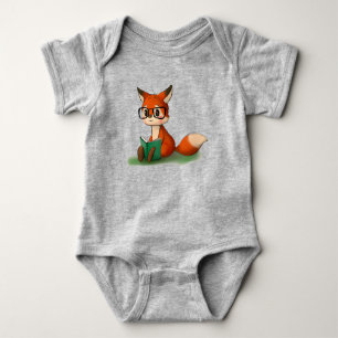 Süßes kleines Lesegeschichtenbuch Fuchs Tier Kunst Baby Strampler
