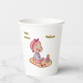 Süßes kleines Mädchen Alles Gute zum Geburtstag Pappbecher