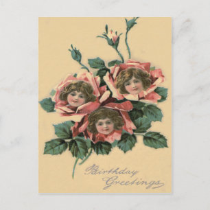 Süßes kleines Mädchen Rose Postkarte