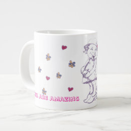 Süßes kleines Mädchen spielt Anziehen  Jumbo-Tasse