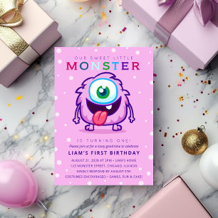 Süßes kleines Monster Kindergeburtstag Einladung