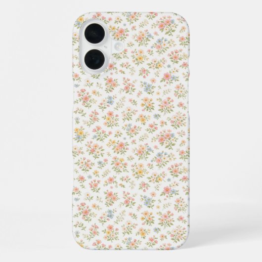 Süßes kleines wildes Blumen nahtloses Muster iPhone Hülle (Rückseite)