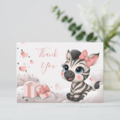 Süßes kleines Zebra  Dankeskarte (Stehend Vorderseite)