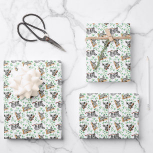 Süßes Koala-Bär-Eukalyptus-Blätter-Babygeschenk Geschenkpapier Set