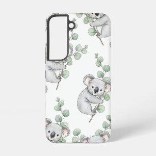 Süßes Koala- und Eukalyptus-Wasserfarbenmuster Samsung Galaxy Hülle